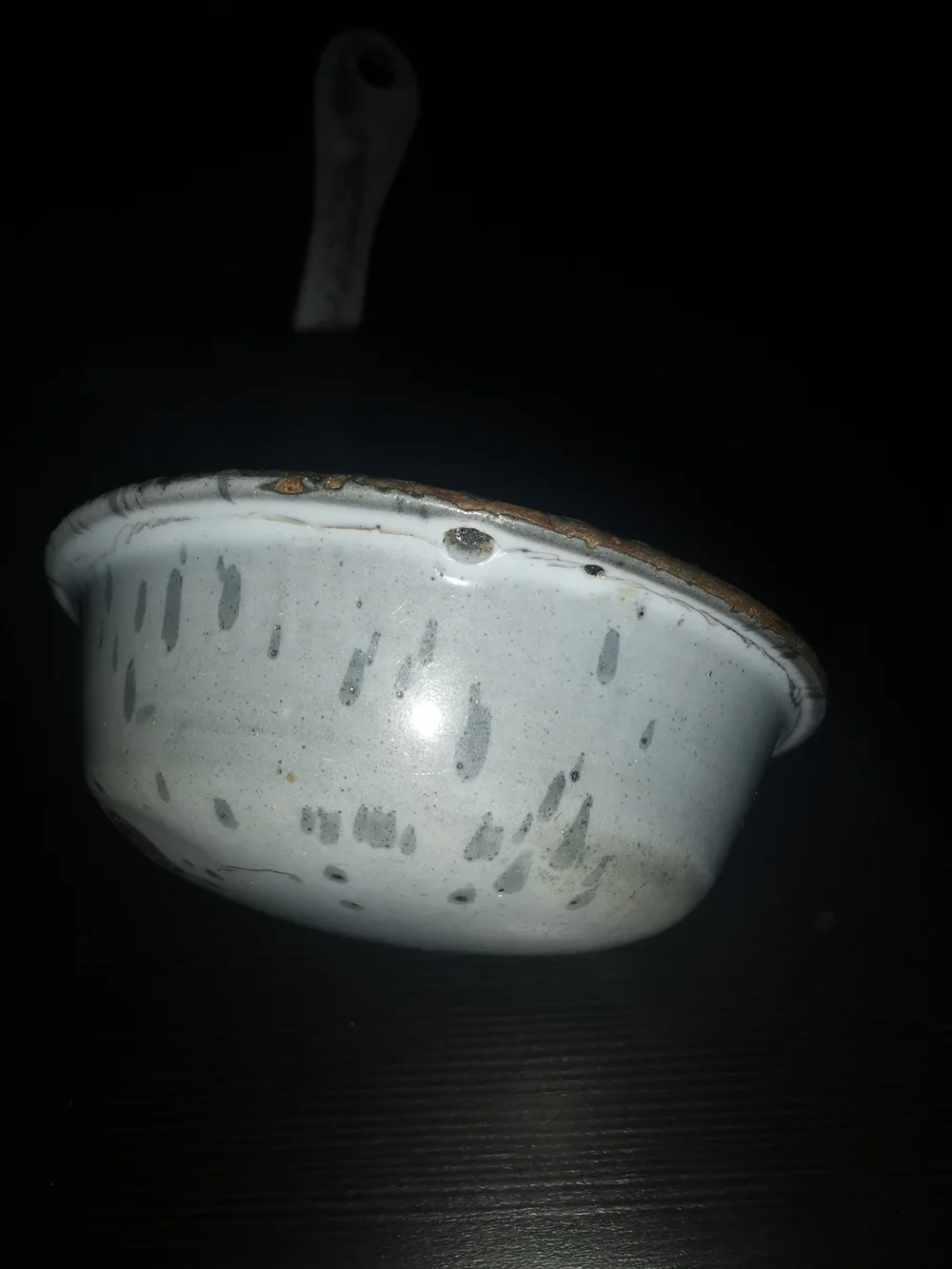 Antique Blue White Speckled Enamel Graniteware 10